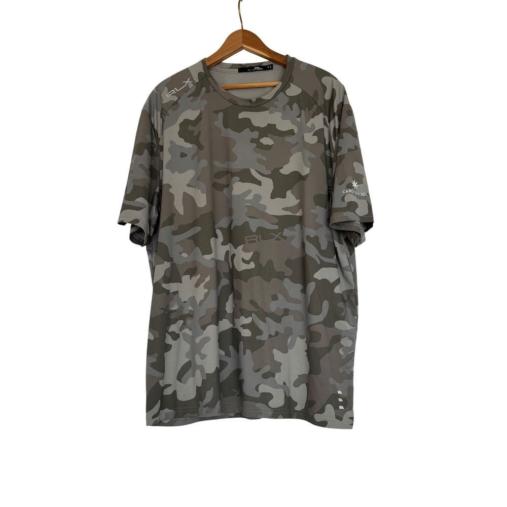 Ralph Lauren RLX Mens Camo Performance T-Shirt XL Cabo Del Sol Golf Tee